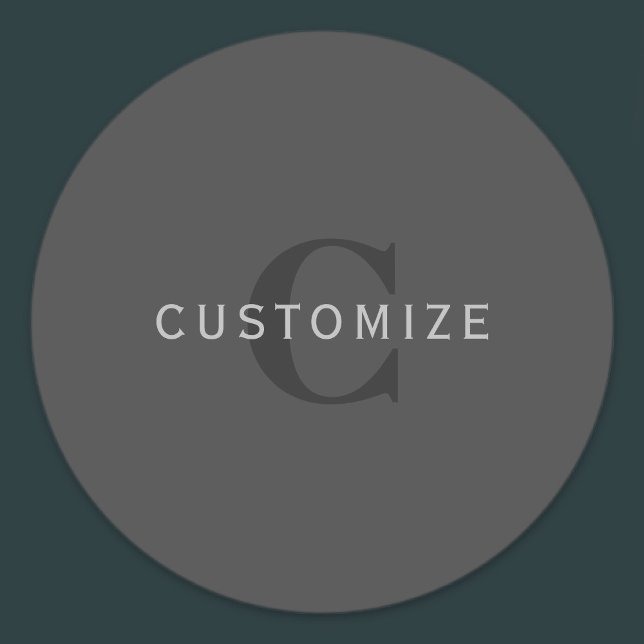 Modern Dark Gray Editable Monogram Design Template Labels (Creator Uploaded)