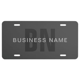 Modern Dark Gray Editable Monogram Design Template License Plate