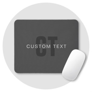 Modern Dark Gray Editable Monogram Design Template Mouse Pad