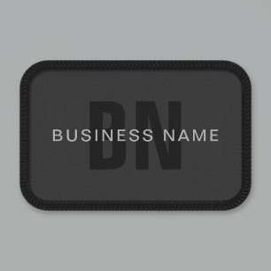 Modern Dark Gray Editable Monogram Design Template Patch