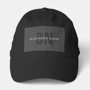 Modern Dark Gray Editable Monogram Design Template Performance Cap