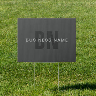 Modern Dark Gray Editable Monogram Design Template Sign