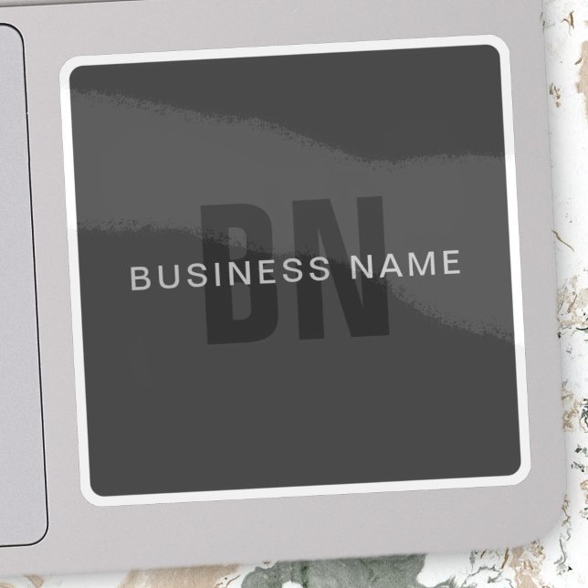 Modern Dark Gray Editable Monogram Design Template Sticker (Creator Uploaded)