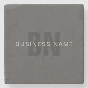 Modern Dark Gray Editable Monogram Design Template Stone Coaster