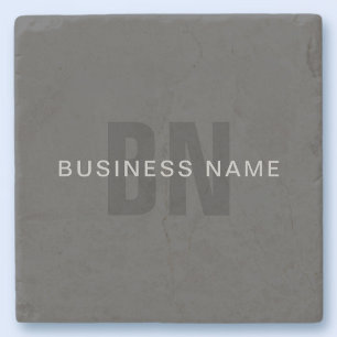 Modern Dark Gray Editable Monogram Design Template Stone Coaster