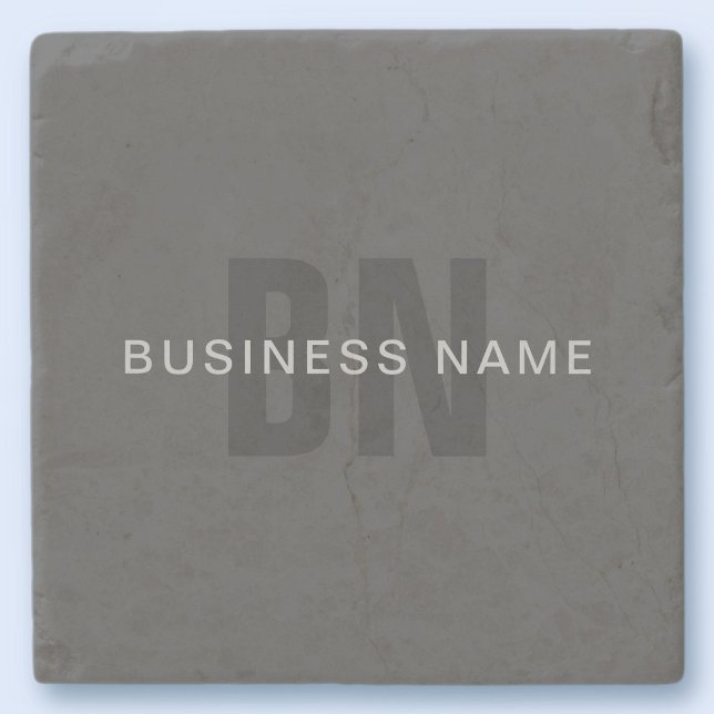 Modern Dark Gray Editable Monogram Design Template Stone Coaster (Creator Uploaded)