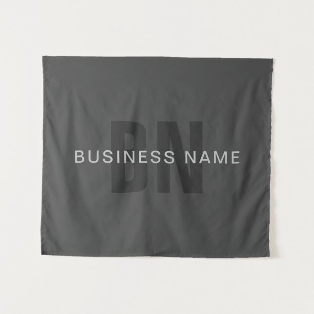 Modern Dark Gray Editable Monogram Design Template Tapestry (Front (Horizontal))