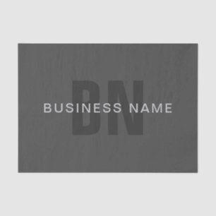 Modern Dark Gray Editable Monogram Design Template Tissue Paper