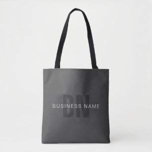 Modern Dark Gray Editable Monogram Design Template Tote Bag