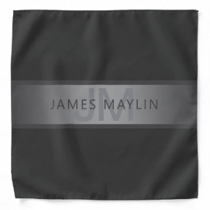 Modern Dark Gray Gradient Name or Business Name  Bandana