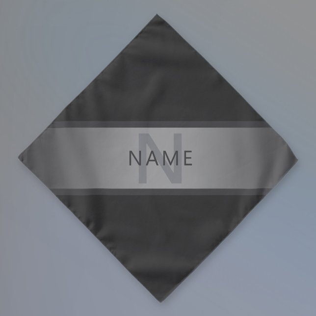 Modern Dark Gray Gradient Name or Business Name  Bandana (Creator Uploaded)