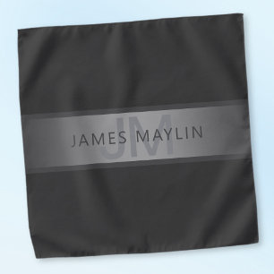 Modern Dark Gray Gradient Name or Business Name  Bandana
