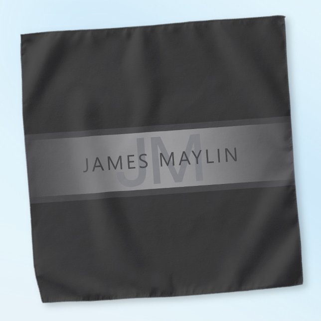 Modern Dark Gray Gradient Name or Business Name  Bandana (Creator Uploaded)