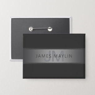 Modern Dark Gray Gradient Name or Business Name Button