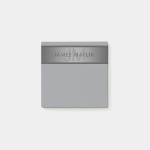 Modern Dark Gray Gradient Name or Business Name Post-it Notes
