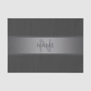 Modern Dark Gray Gradient Name or Business Name  Tissue Paper