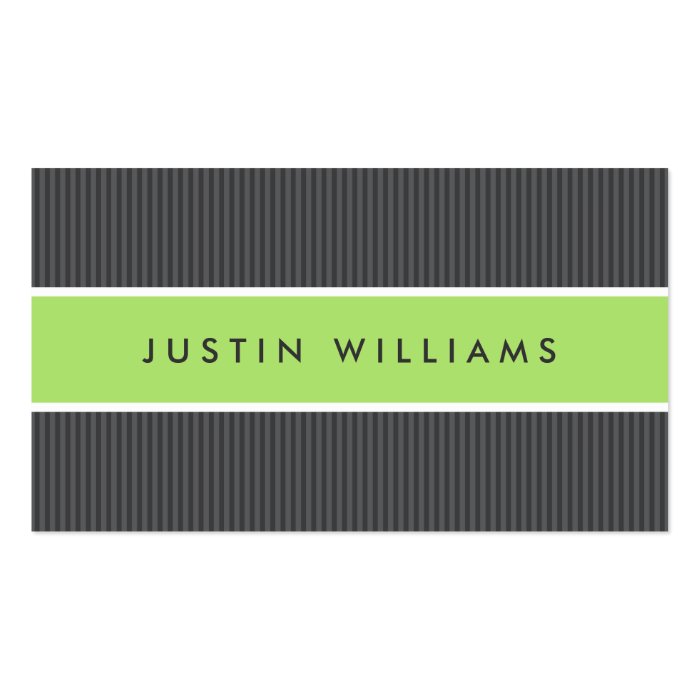 Modern dark gray lime green professional profile business cards
