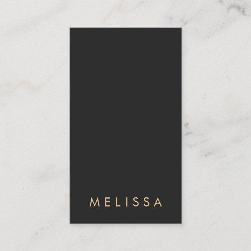 Modern dark gray minimalist vertical business card