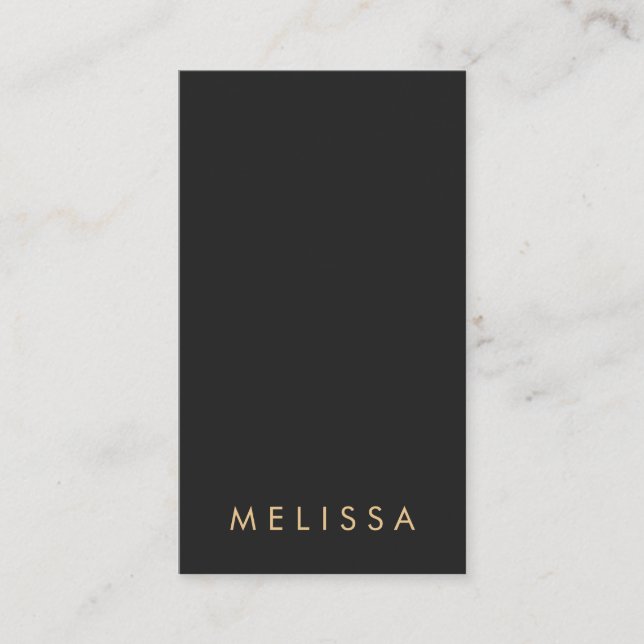 Modern dark gray minimalist vertical business card (Front)