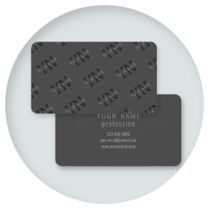 Modern Dark Gray Monogrammed Name (or other text) Business Card