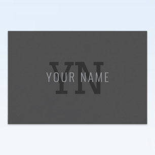 Modern Dark Gray Monogrammed Name (or other text) Food Label