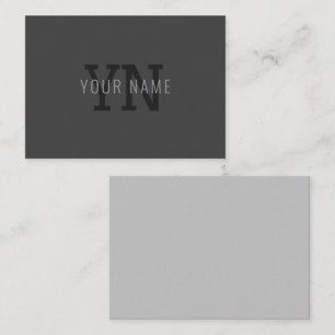 Modern Dark Gray Monogrammed Name (or other text) Note Card