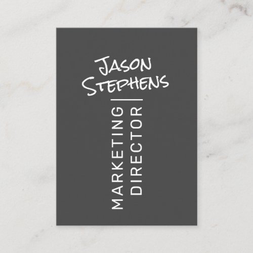 Modern Dark Gray Simple Hand Lettered Minimalist Business Card