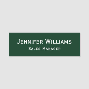 Modern Dark Green Professional Business Executive Name Tag