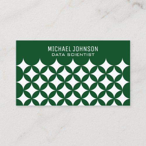 Modern Dark Green Professional Data Scientist Business Card