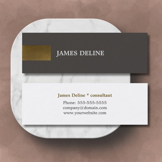 Modern Dark Grey Copper Pattern Consultant Mini Business Card (Creator Uploaded)