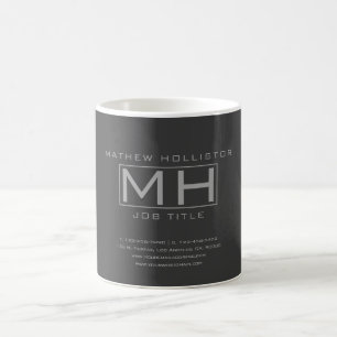 Modern Dark Grey & Grey Professional Coffee Mug