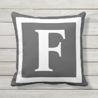 Modern Dark Grey Monogram Initial