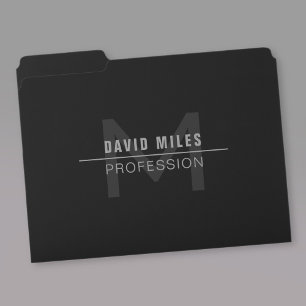 Modern Dark Grey Professional Name File Folder
