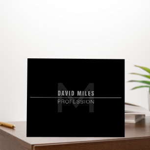 Modern Dark Grey Professional Name  Foam Board