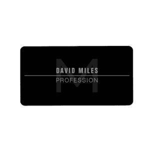 Modern Dark Grey Professional Name Label