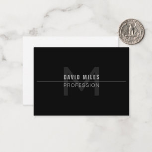 Modern Dark Grey Professional Name  Note Card