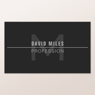 Modern Dark Grey Professional Name  Rectangular Sticker