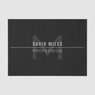 Modern Dark Grey Professional Name  Tissue Paper