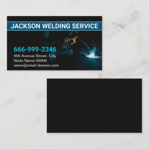 Modern Dark Grey Steel Welding Fabricator Welder Business Card