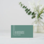 Modern Dark Light Teal with Photo Professional Business Card (Standing Front)