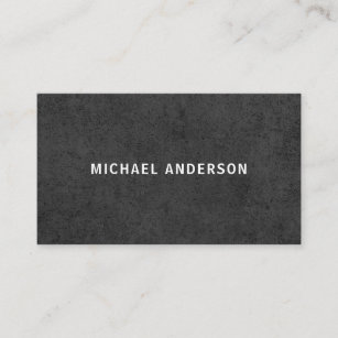 Modern dark masculine minimal rough texture business card