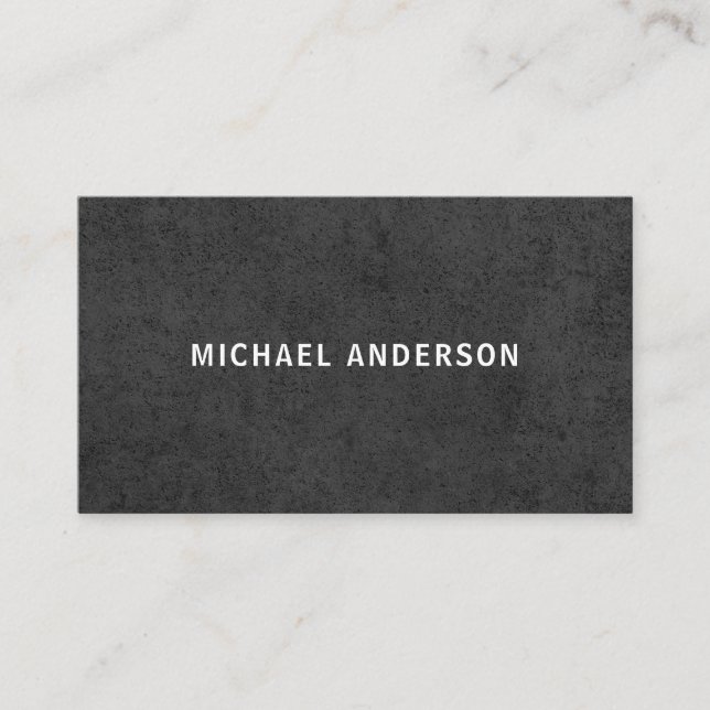 Modern dark masculine minimal rough texture business card (Front)