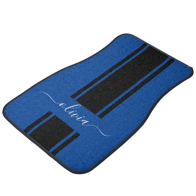 Modern Dark Monogram Elegant Classic Car Floor Mat (Angled)