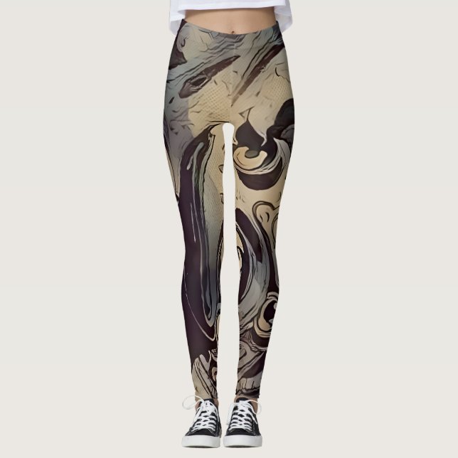 Modern Dark Pattern Leggings (Front)