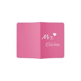 Modern Dark Pink Couple Mrs. Passport Holder