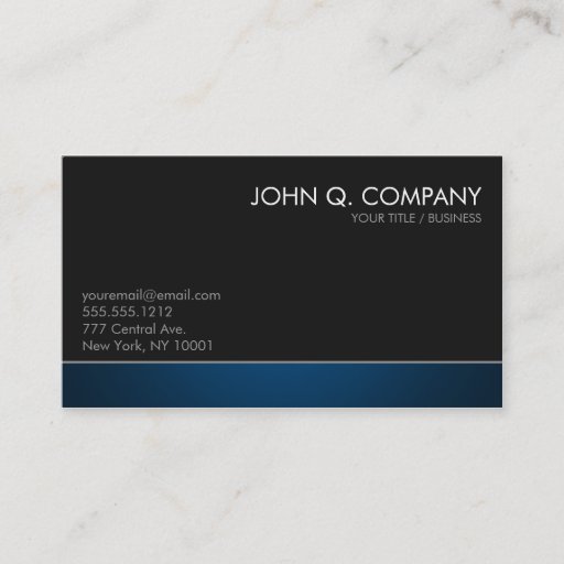 Customizable Modern Dark Professional Business Card - Blue
