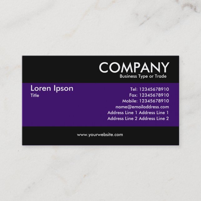 Modern - Dark Purple Business Card (Front)