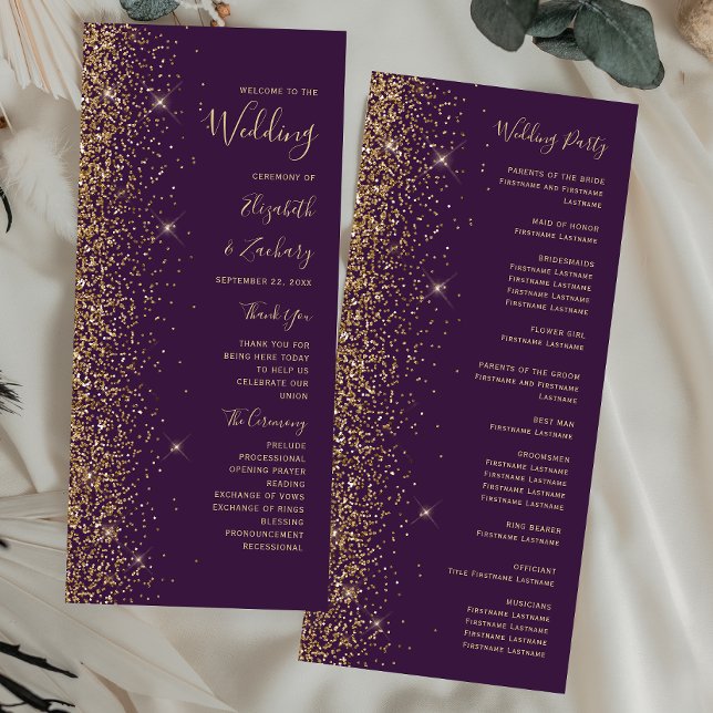 Modern Dark Purple Gold Glitter Wedding (Creator Uploaded)