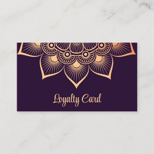 Modern Dark Purple Instructor Mandala Loyalty Card