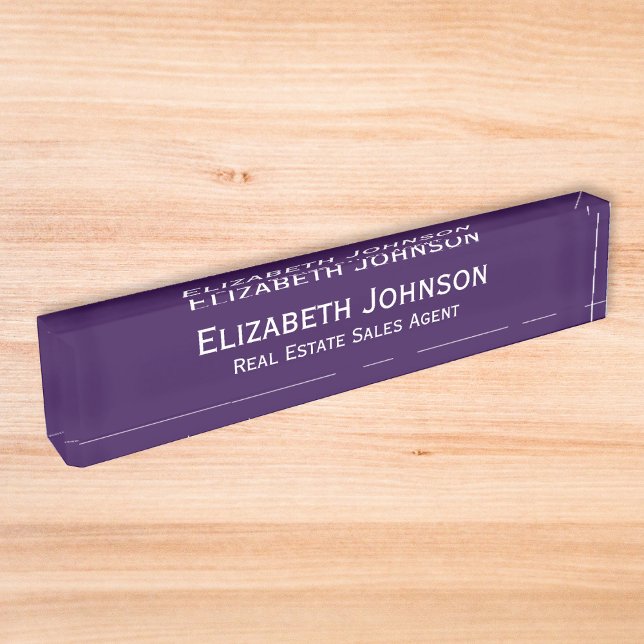 Modern Dark Purple Professional Business Executive Desk Name Plate (Modern Dark Purple Professional Business Executive Desk Name Plate)
